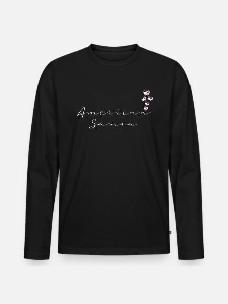 American Samoa - Men's Premium Organic Long Sleeve Shirt - black