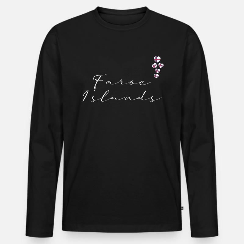 Färöer Inseln - Männer Premium Bio Langarmshirt - Schwarz
