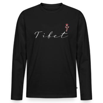 Tibet - Men's Premium Organic Long Sleeve Shirt - black - Front - Nico (187cm)