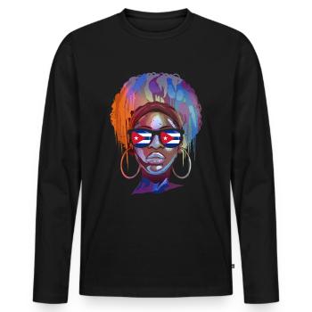 Cuba - T-shirt manches longues Premium bio Homme - noir - Devant - Nico (187cm)