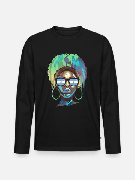 Argentina - Men's Premium Organic Long Sleeve Shirt - black