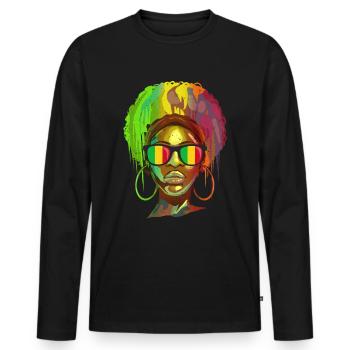 Mali - Männer Premium Bio Langarmshirt - Schwarz - Vorne - Nico (187cm)