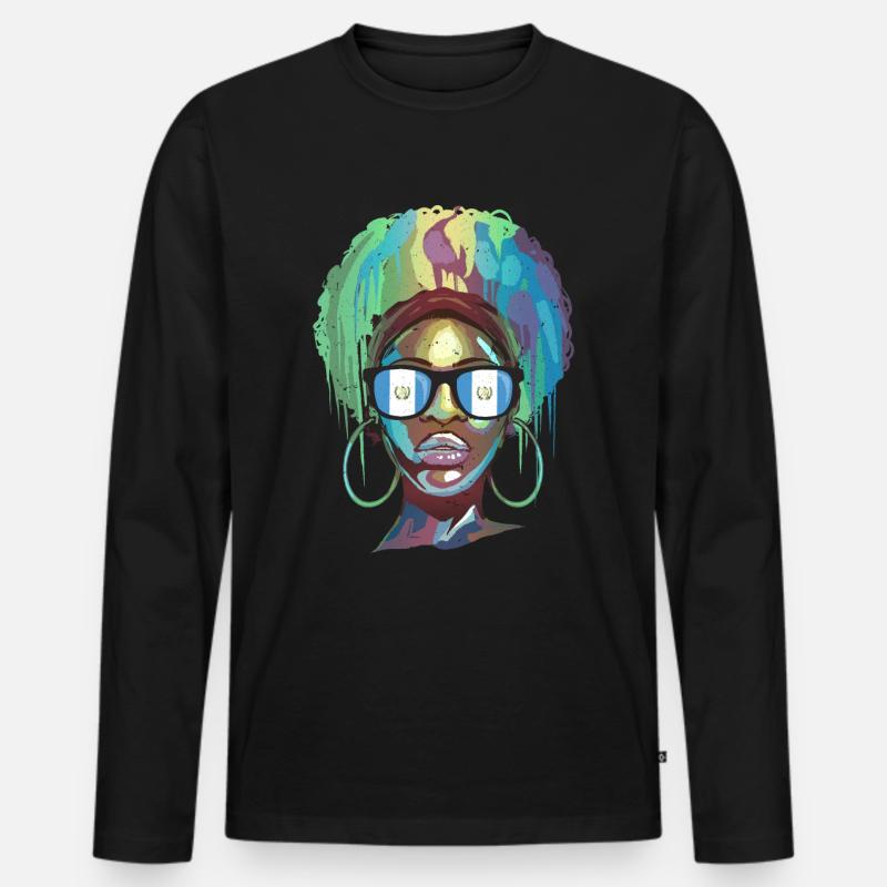 Guatemala - Männer Premium Bio Langarmshirt - Schwarz