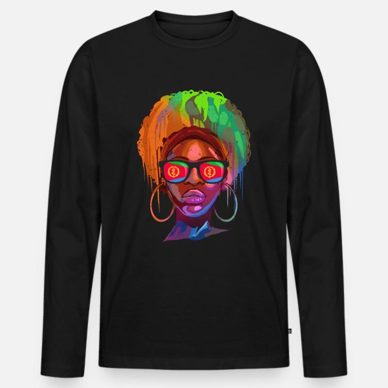Eritrea - Männer Premium Bio Langarmshirt - Schwarz