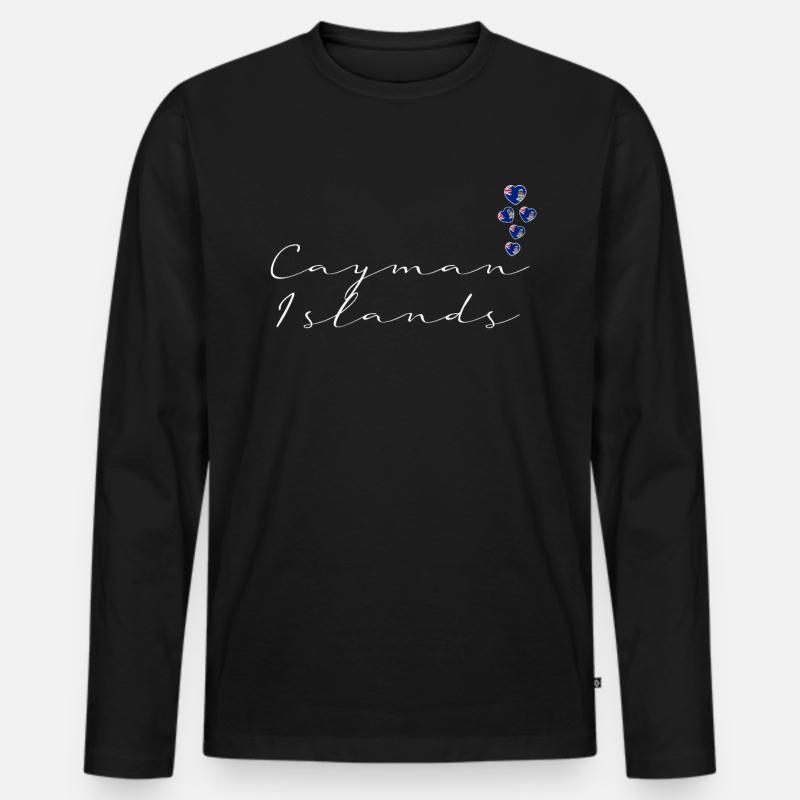 Kaimaninseln - Männer Premium Bio Langarmshirt - Schwarz