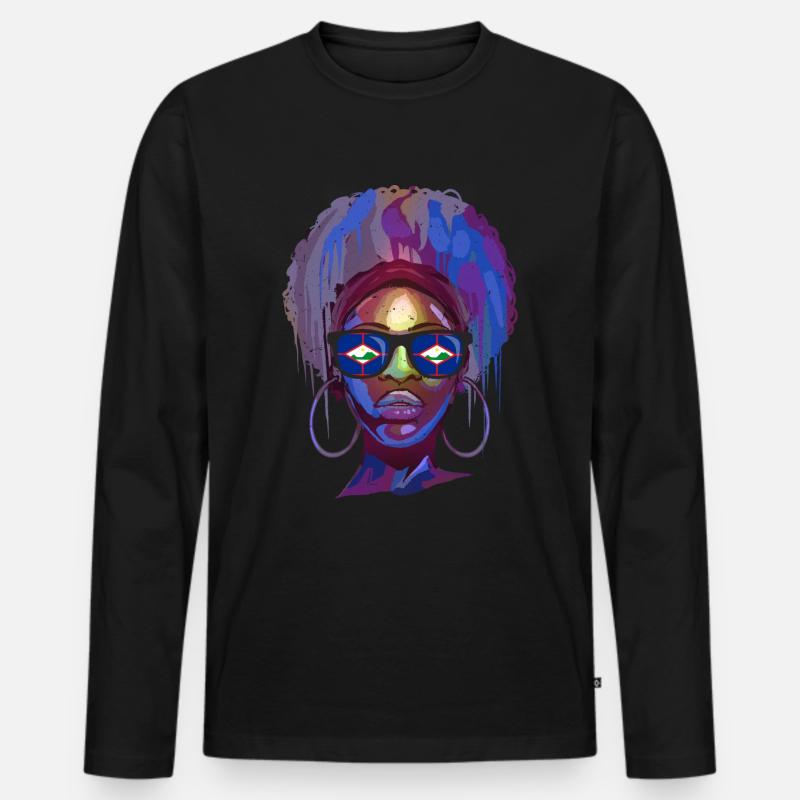 Sint Eustatius - Männer Premium Bio Langarmshirt - Schwarz