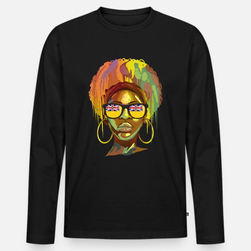 Niue - Männer Premium Bio Langarmshirt - Schwarz