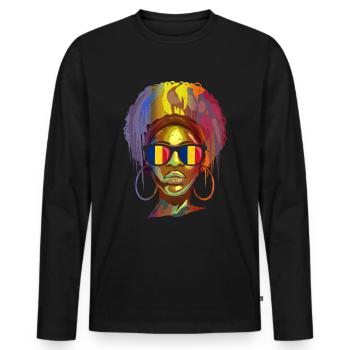 Romania - Men's Premium Organic Long Sleeve Shirt - black - Front - Nico (187cm)
