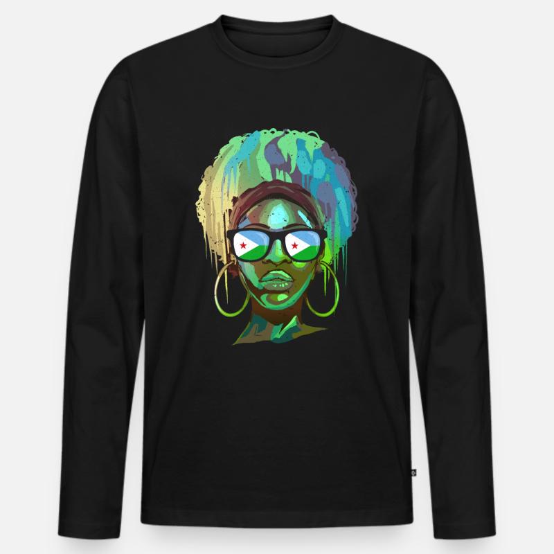 Dschibuti - Männer Premium Bio Langarmshirt - Schwarz