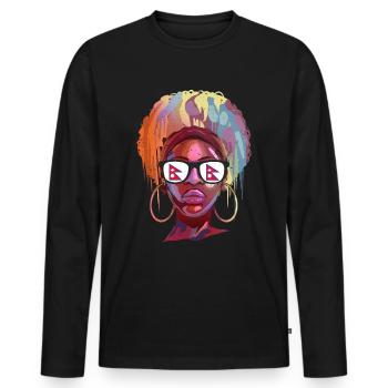 Nepal - Männer Premium Bio Langarmshirt - Schwarz - Vorne - Nico (187cm)