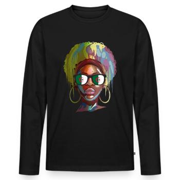 Algeria - Men's Premium Organic Long Sleeve Shirt - black - Front - Nico (187cm)