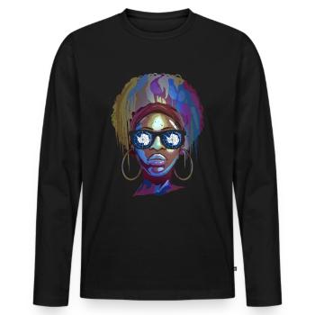Antarctica - Men's Premium Organic Long Sleeve Shirt - black - Front - Nico (187cm)