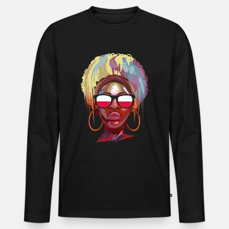 Polen - Männer Premium Bio Langarmshirt - Schwarz