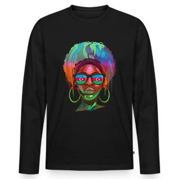 Azerbaïdjan - T-shirt manches longues Premium bio Homme - noir - Devant - Nico (187cm)