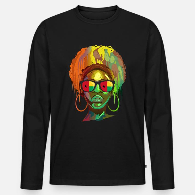 Guinea-Bissau - Männer Premium Bio Langarmshirt - Schwarz