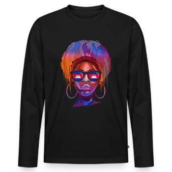 Cambodge - T-shirt manches longues Premium bio Homme - noir - Devant - Nico (187cm)
