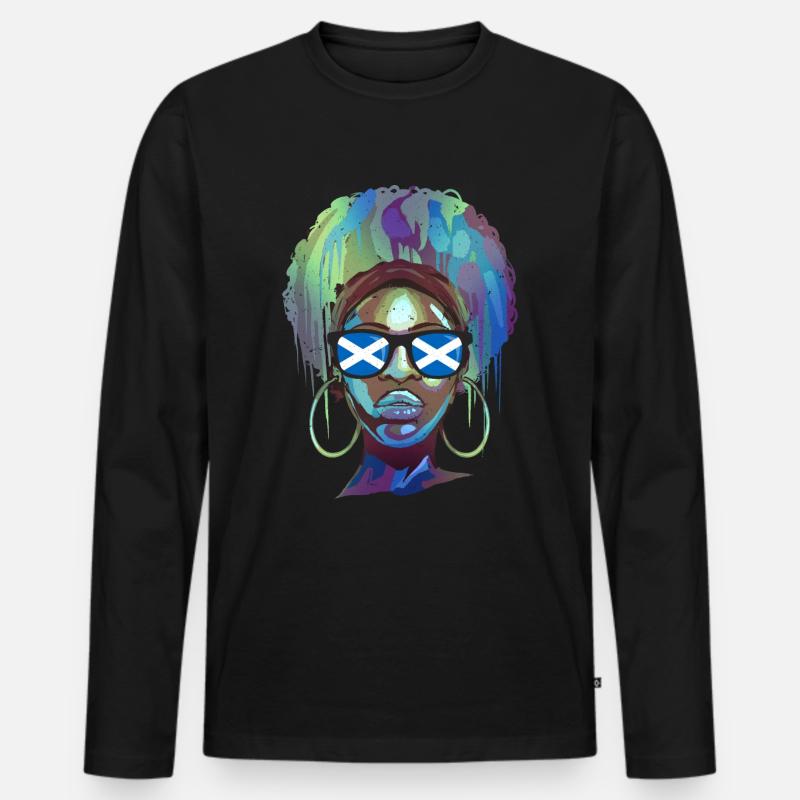 Schottland - Männer Premium Bio Langarmshirt - Schwarz