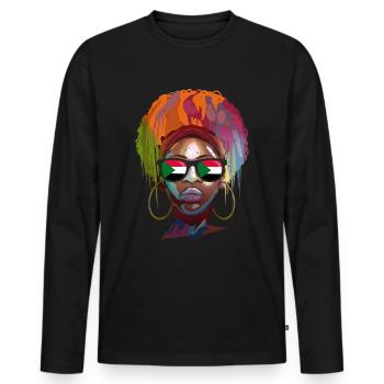 Sudan - Men's Premium Organic Long Sleeve Shirt - black - Front - Nico (187cm)