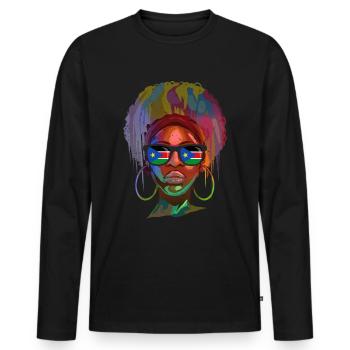 South Sudan - Men's Premium Organic Long Sleeve Shirt - black - Front - Nico (187cm)
