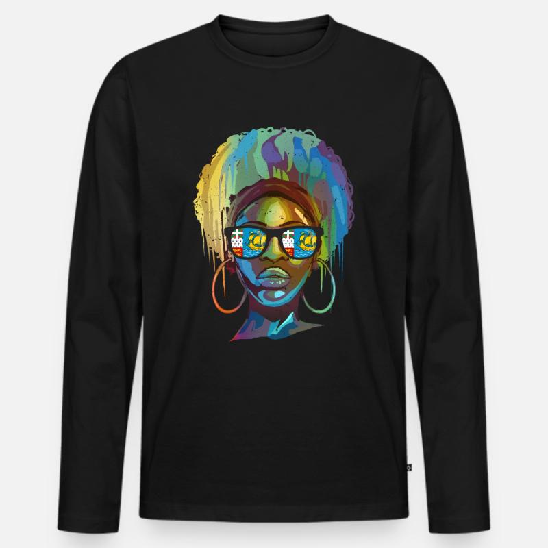 St. Pierre und Miquelon - Männer Premium Bio Langarmshirt - Schwarz