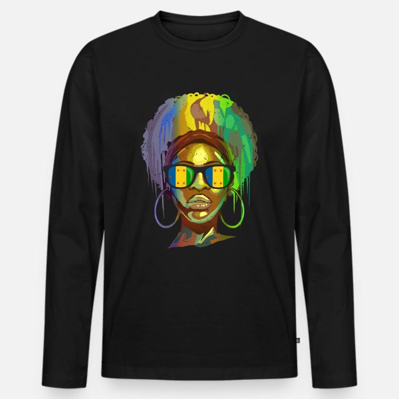 Ogoni - Männer Premium Bio Langarmshirt - Schwarz