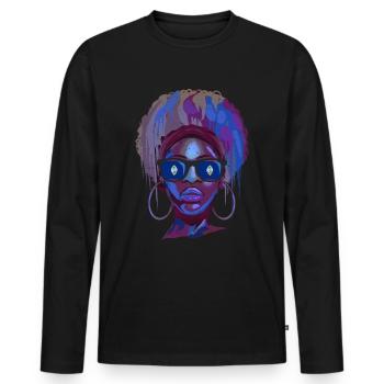 Guam - Männer Premium Bio Langarmshirt - Schwarz - Vorne - Nico (187cm)