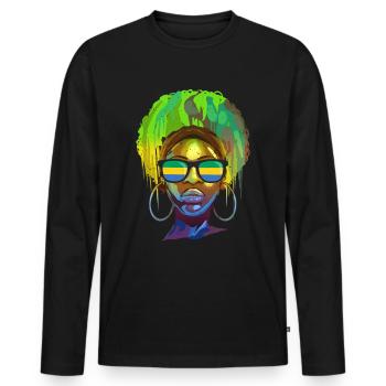 Gabon - Men's Premium Organic Long Sleeve Shirt - black - Front - Nico (187cm)