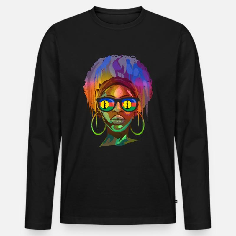 Neukaledonien - Männer Premium Bio Langarmshirt - Schwarz
