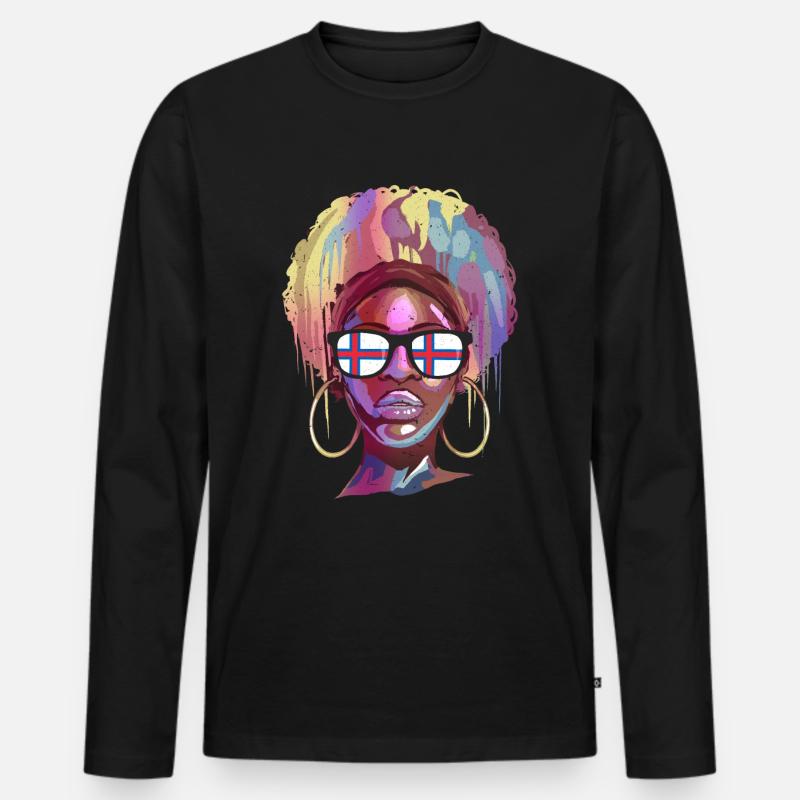 Färöer Inseln - Männer Premium Bio Langarmshirt - Schwarz