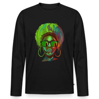 Zambia - Men's Premium Organic Long Sleeve Shirt - black - Front - Nico (187cm)