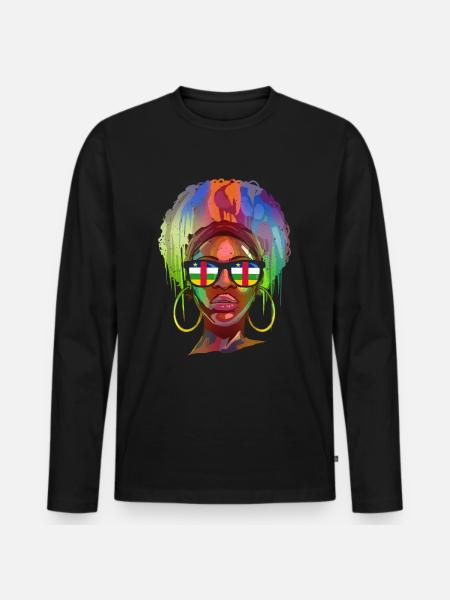 Central African Republic - Men's Premium Organic Long Sleeve Shirt - black