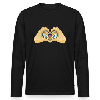Amerikanische Jungferninseln - Männer Premium Bio Langarmshirt - Schwarz - Vorne - Nico (187cm)