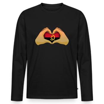 Angola - Men's Premium Organic Long Sleeve Shirt - black - Front - Nico (187cm)