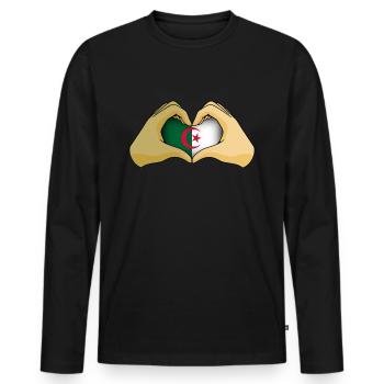 Algeria - Men's Premium Organic Long Sleeve Shirt - black - Front - Nico (187cm)