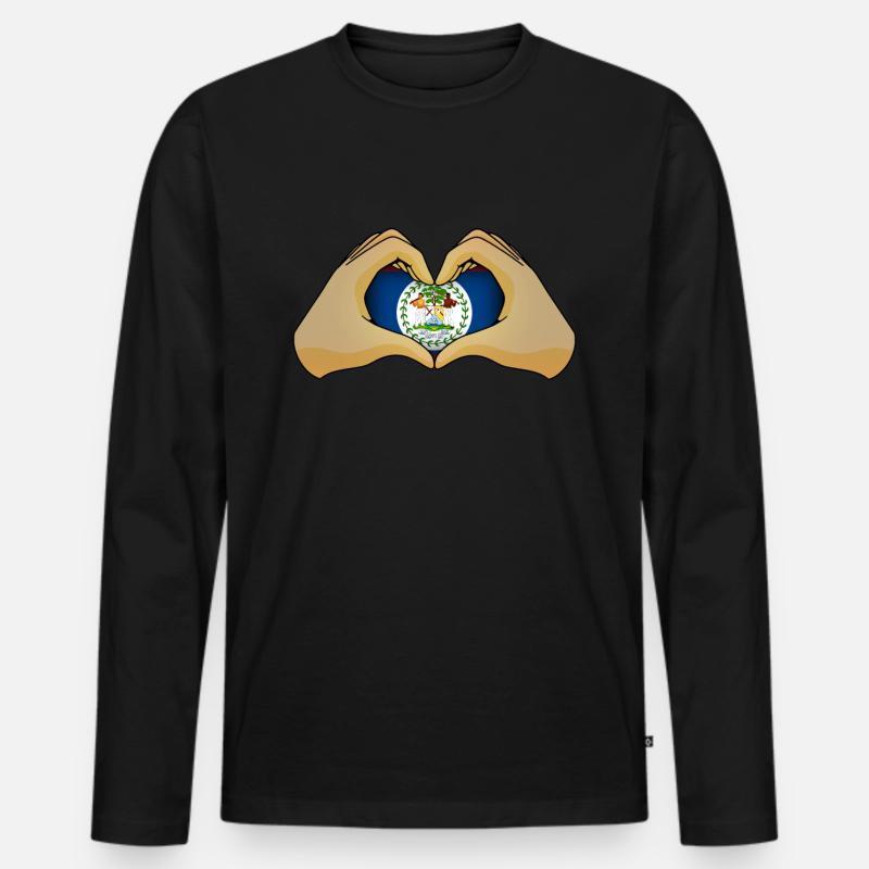 Belize - Männer Premium Bio Langarmshirt - Schwarz