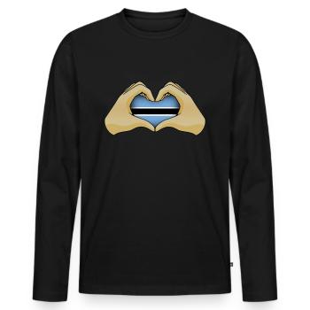 Botswana - Men's Premium Organic Long Sleeve Shirt - black - Front - Nico (187cm)