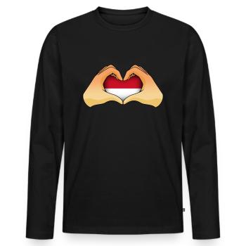 Indonesia - Men's Premium Organic Long Sleeve Shirt - black - Front - Nico (187cm)