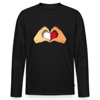 Malta - Männer Premium Bio Langarmshirt - Schwarz - Vorne - Nico (187cm)