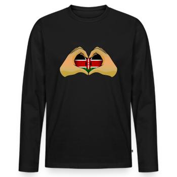 Kenya - Men's Premium Organic Long Sleeve Shirt - black - Front - Nico (187cm)