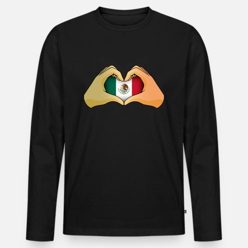 Mexiko - Männer Premium Bio Langarmshirt - Schwarz