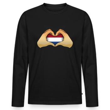 Netherlands - Men's Premium Organic Long Sleeve Shirt - black - Front - Nico (187cm)