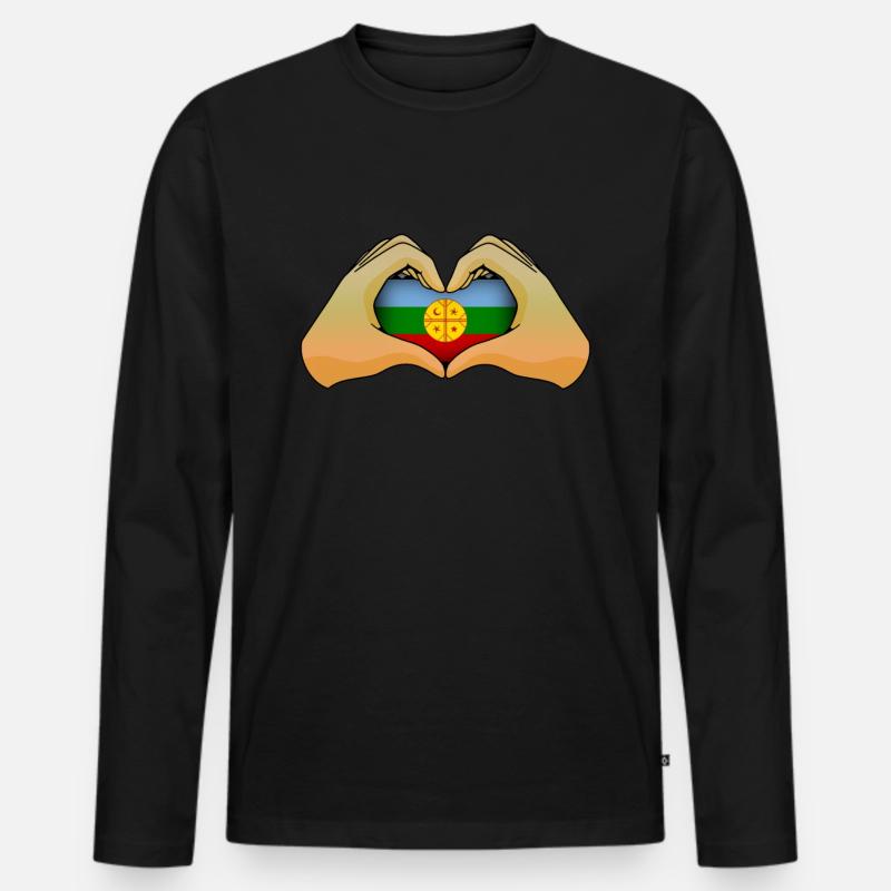 Mapuche - Männer Premium Bio Langarmshirt - Schwarz