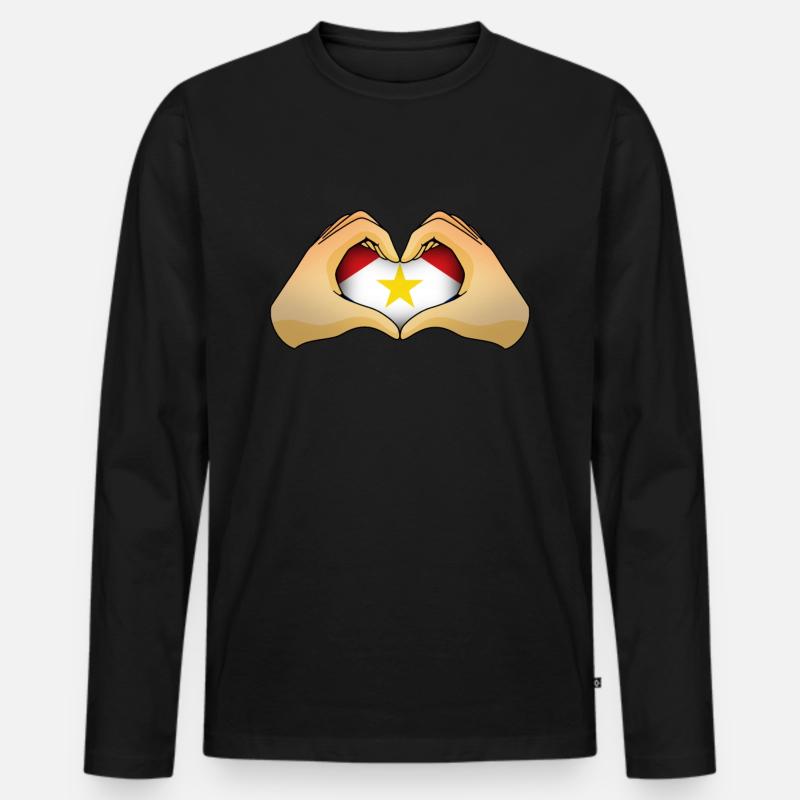 Saba - Männer Premium Bio Langarmshirt - Schwarz