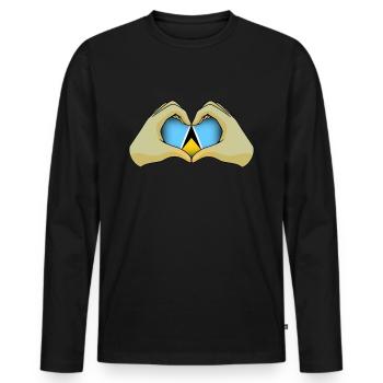 Saint Lucia - Men's Premium Organic Long Sleeve Shirt - black - Front - Nico (187cm)