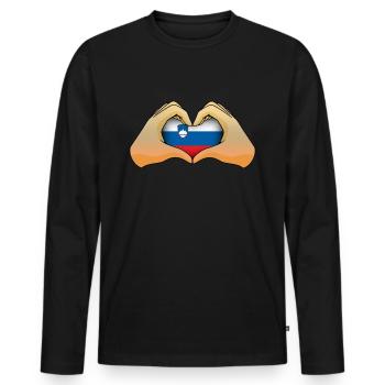 Slovenia - Men's Premium Organic Long Sleeve Shirt - black - Front - Nico (187cm)