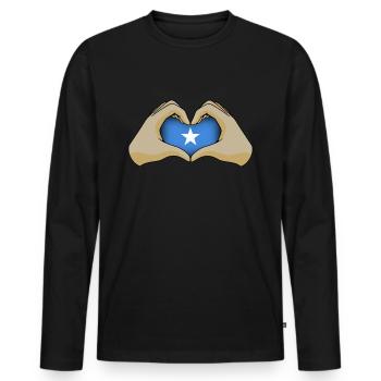 Somalia - Men's Premium Organic Long Sleeve Shirt - black - Front - Nico (187cm)