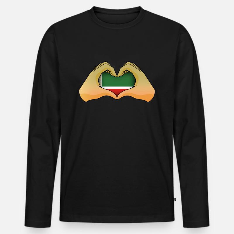 Tschetschenien - Männer Premium Bio Langarmshirt - Schwarz