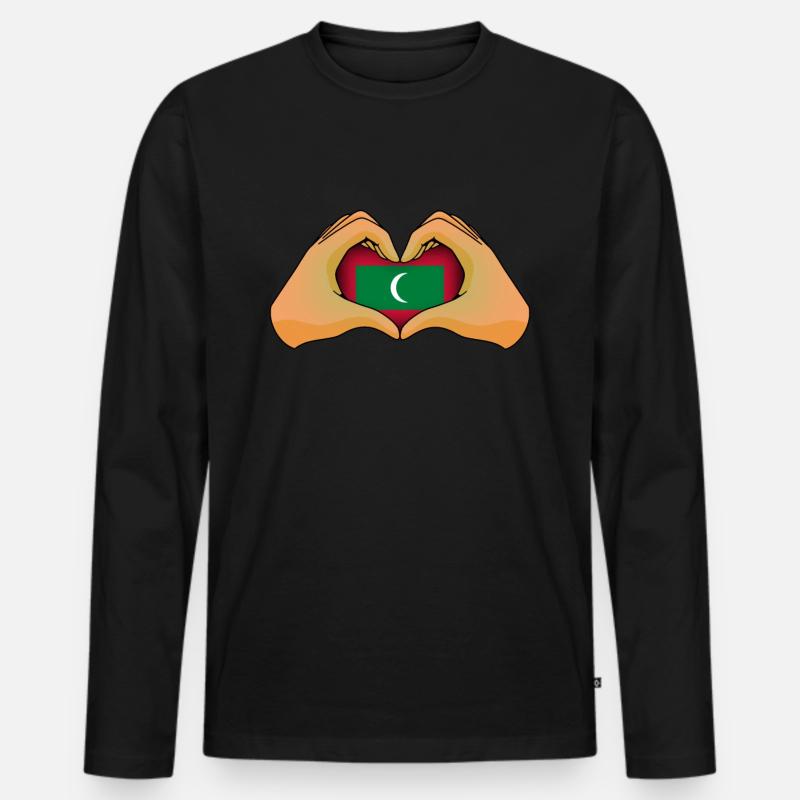 Malediven - Männer Premium Bio Langarmshirt - Schwarz
