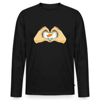 Cyprus - Men's Premium Organic Long Sleeve Shirt - black - Front - Nico (187cm)