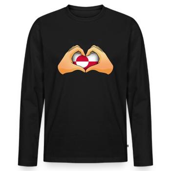 Greenland - Men's Premium Organic Long Sleeve Shirt - black - Front - Nico (187cm)